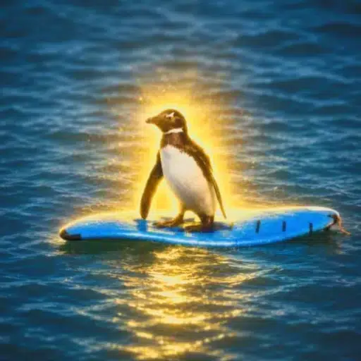 The Surfer Penguin logo