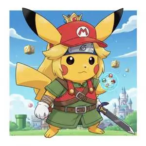 MarioPokémonNarutoPeachZelda logo