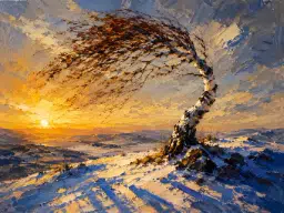 Windswept Birch At Golden Dusk logo